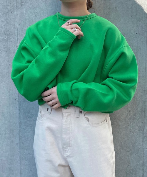 w closet(ダブルクローゼット)の「スウェットショートクルーネックカーディガン(カーディガン/ボレロ・レディース・ブラック/オレンジ/グリーン/アイボリー/ミント・FREE)」の14枚目の写真