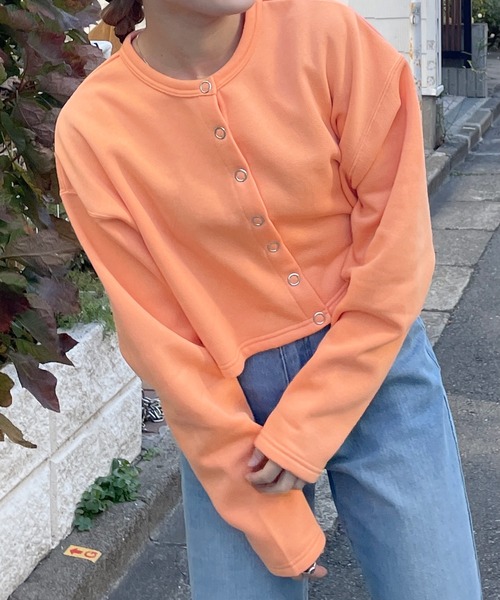 w closet(ダブルクローゼット)の「スウェットショートクルーネックカーディガン(カーディガン/ボレロ・レディース・ブラック/オレンジ/グリーン/アイボリー/ミント・FREE)」の17枚目の写真