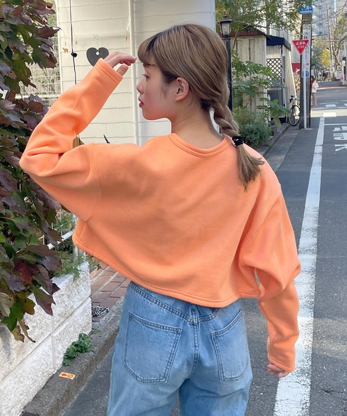 w closet(ダブルクローゼット)の「スウェットショートクルーネックカーディガン(カーディガン/ボレロ・レディース・ブラック/オレンジ/グリーン/アイボリー/ミント・FREE)」の18枚目の写真