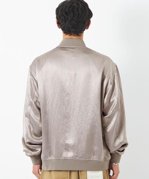 green label relaxing(グリーンレーベルリラクシング)の「アセテート アワードジャケット(スタジャン・メンズ・ブラック/グレー・M/L)」の6枚目の写真