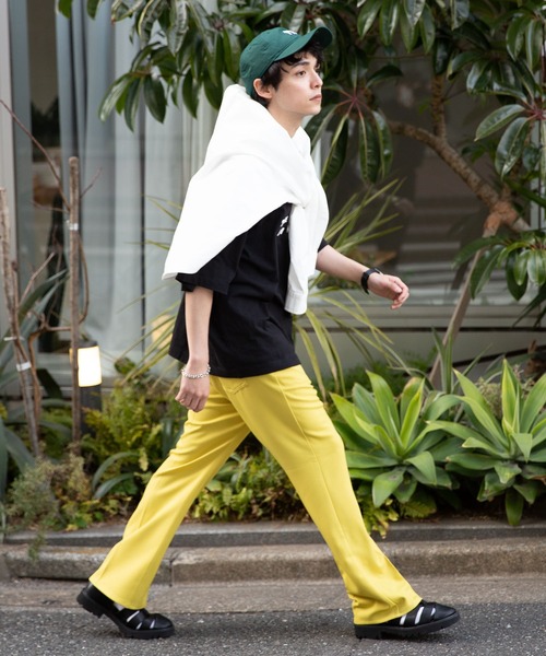 RAGEBLUE（レイジブルー）の「メランジーンズフレアパンツ＜セットアップ着用可能＞（スラックス・メンズ・ライトグレー/ブラック/ブラウン/イエロー/ピンク・MEDIUM/LARGE）」の8枚目の写真