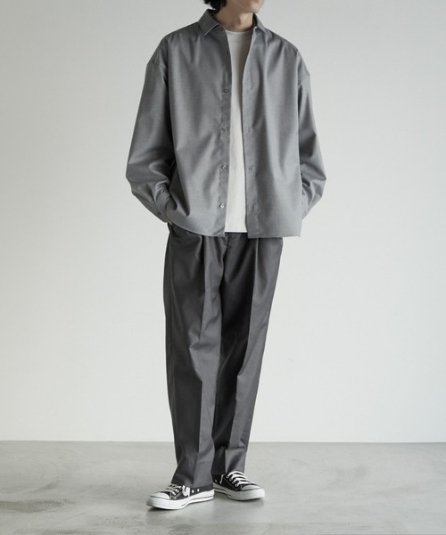 RUUBON(ルーボン)の「【RUUBON】relax regular collar shirt / リラックス レギュラーカラーシャツ (セットアップ対応)(シャツ/ブラウス・メンズ・ホワイト/ダークグレー/ブルーグレー/モカ・S/M/L)」の6枚目の写真