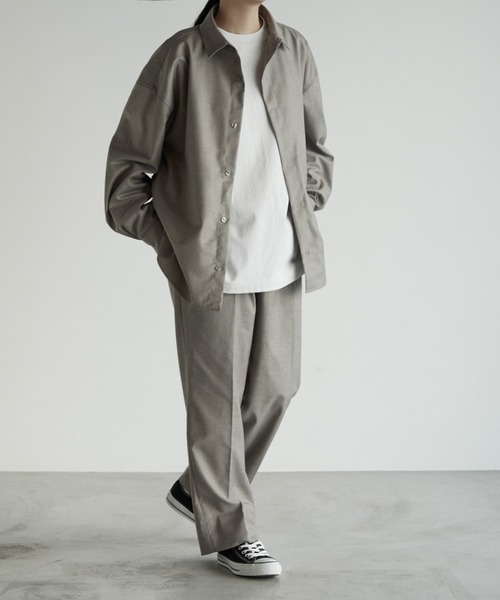 RUUBON(ルーボン)の「【RUUBON】relax regular collar shirt / リラックス レギュラーカラーシャツ (セットアップ対応)(シャツ/ブラウス・メンズ・ホワイト/ダークグレー/ブルーグレー/モカ・S/M/L)」の9枚目の写真