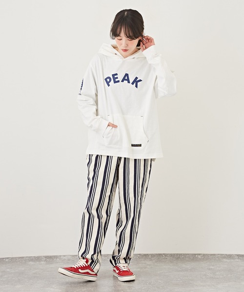 CUBE SUGAR（キューブシュガー）の「WOODSコラボ天竺アウトドアロゴプリントパーカー（パーカー・レディース・ホワイト/ブラック/ベージュ・M）」の19枚目の写真