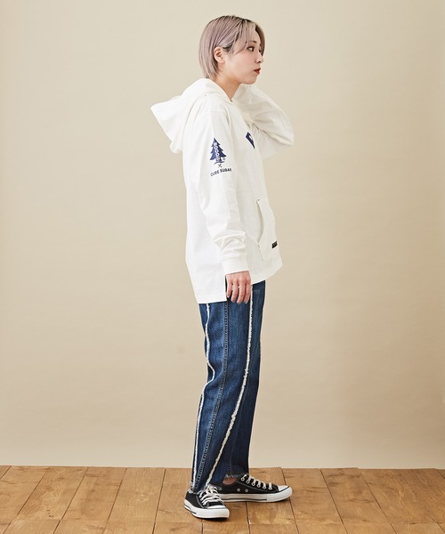 CUBE SUGAR（キューブシュガー）の「WOODSコラボ天竺アウトドアロゴプリントパーカー（パーカー・レディース・ホワイト/ブラック/ベージュ・M）」の16枚目の写真