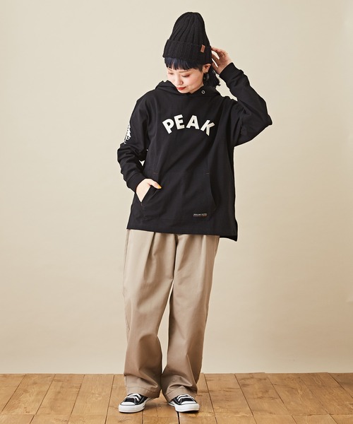 CUBE SUGAR（キューブシュガー）の「WOODSコラボ天竺アウトドアロゴプリントパーカー（パーカー・レディース・ホワイト/ブラック/ベージュ・M）」の10枚目の写真