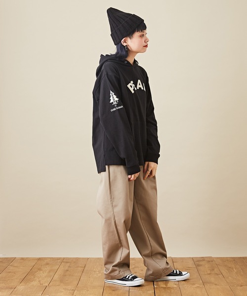 CUBE SUGAR（キューブシュガー）の「WOODSコラボ天竺アウトドアロゴプリントパーカー（パーカー・レディース・ホワイト/ブラック/ベージュ・M）」の22枚目の写真