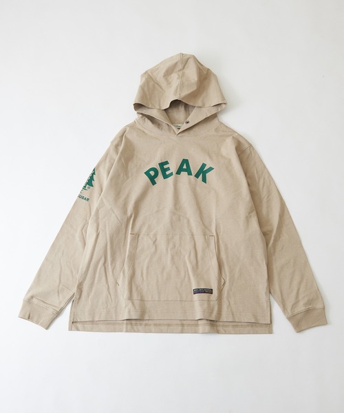 CUBE SUGAR（キューブシュガー）の「WOODSコラボ天竺アウトドアロゴプリントパーカー（パーカー・レディース・ホワイト/ブラック/ベージュ・M）」の5枚目の写真