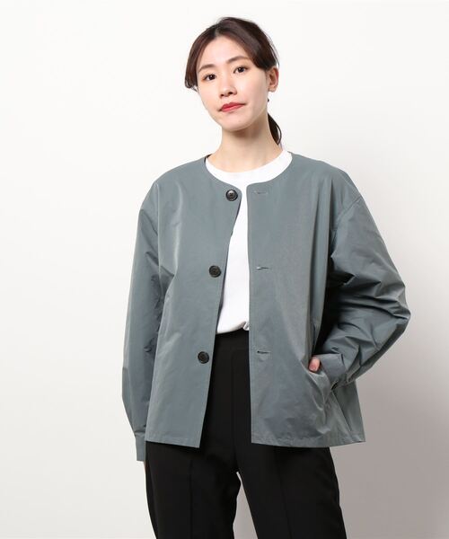 LE GLAZIK(ルグラジック)の「LE GLAZIK | ポリエステルタフタ ノーカラーブルゾン WOMEN(ノーカラージャケット・レディース・グレー/ベージュ・36)」の22枚目の写真