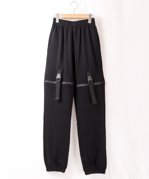 BLACK JACKALL CROWN(ブラックジャッカルクラウン)の「BLACK JACKALL CROWN ガーゼ裏毛 ファスナー切り替え パンツ(その他パンツ・レディース・ブラック/グレー/カーキ・M)」の4枚目の写真