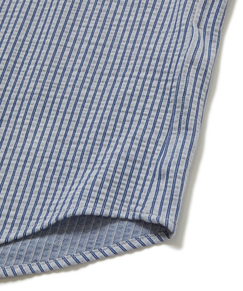 MEN'S BIGI(メンズビギ)の「【COOLMAX】ニットサッカースキッパーB.D.七分袖シャツ(シャツ/ブラウス・メンズ・ホワイト/ネイビー/ブルー系その他・01/02/03/04)」の10枚目の写真