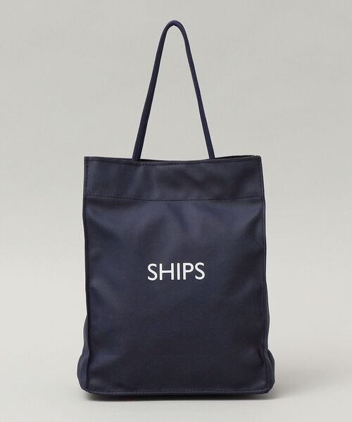 SHIPS（シップス）の「*SHIPS: SHIPS ロゴ ミニ ショッパー バッグ（トートバッグ・メンズ・ネイビー・ONE SIZE）」の4枚目の写真