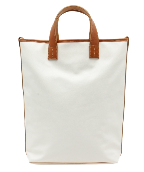 bpr BEAMS（ビーピーアール ビームス ）の「横浜帆布鞄 / M14A5T Mobiler Bag（トートバッグ・メンズ・ホワイト/グレー・ONE SIZE）」の2枚目の写真
