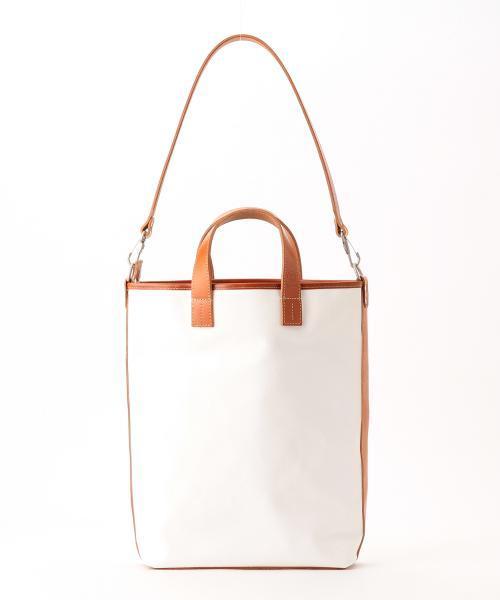 bpr BEAMS（ビーピーアール ビームス ）の「横浜帆布鞄 / M14A5T Mobiler Bag（トートバッグ・メンズ・ホワイト/グレー・ONE SIZE）」の4枚目の写真