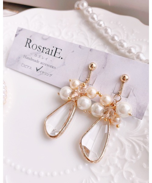 tone(トーン)の「【RosraiE】パール&ビーズ ドロップチャーム イヤリング(MA)(イヤリング・レディース・ゴールド・FREE)」の1枚目の写真