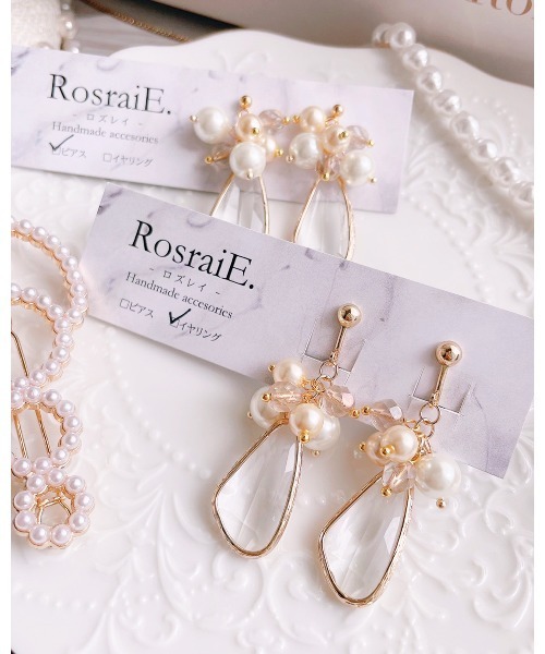 tone(トーン)の「【RosraiE】パール&ビーズ ドロップチャーム イヤリング(MA)(イヤリング・レディース・ゴールド・FREE)」の4枚目の写真