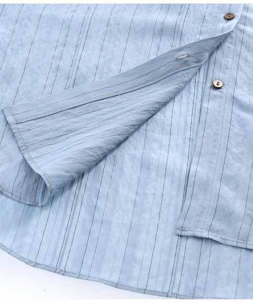 Settimissimo（セッティミッシモ）の「ジャガードストライプドレスシャツ（シャツ/ブラウス・レディース・ブルー/オフホワイト・FREE）」の8枚目の写真