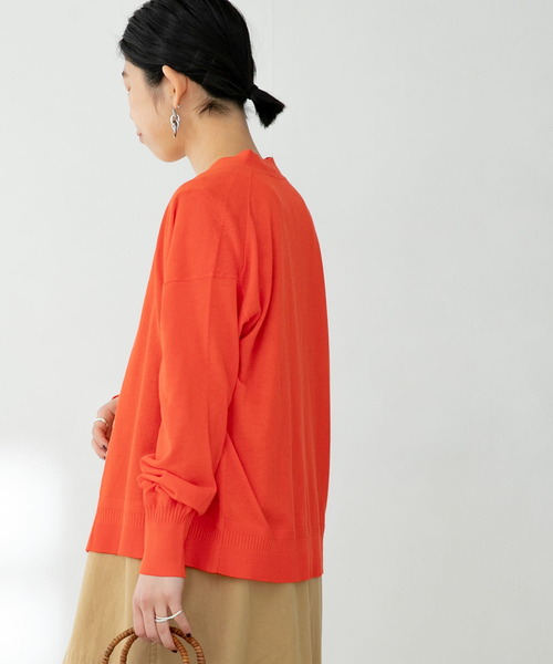 FORK&SPOON（フォークアンドスプーン）の「FORK&SPOON　デザインヘムVネックカーディガン（カーディガン/ボレロ・レディース・グレー/オフホワイト/オレンジ・1）」の16枚目の写真