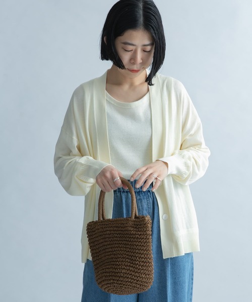 FORK&SPOON（フォークアンドスプーン）の「FORK&SPOON　デザインヘムVネックカーディガン（カーディガン/ボレロ・レディース・グレー/オフホワイト/オレンジ・1）」の22枚目の写真