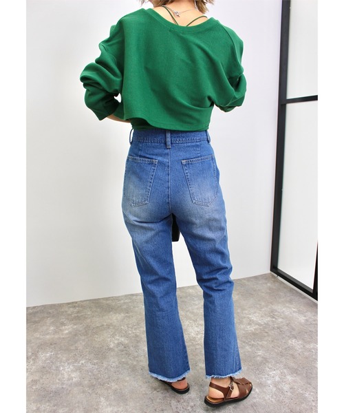 MLI'A(エムリア)の「バッククロスカップ付きリブキャミソール(キャミソール・レディース・アイボリー/ブラック/オレンジ/ブルー/グリーン/ホワイト×ネイビー・M)」の12枚目の写真