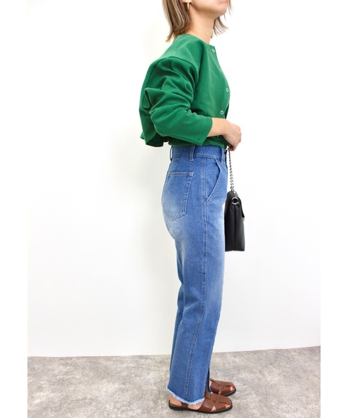 MLI'A(エムリア)の「バッククロスカップ付きリブキャミソール(キャミソール・レディース・アイボリー/ブラック/オレンジ/ブルー/グリーン/ホワイト×ネイビー・M)」の16枚目の写真