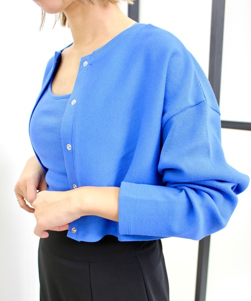 MLI'A(エムリア)の「バッククロスカップ付きリブキャミソール(キャミソール・レディース・アイボリー/ブラック/オレンジ/ブルー/グリーン/ホワイト×ネイビー・M)」の18枚目の写真