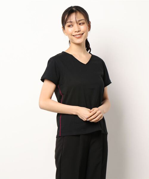 Q（キュー）の「デイリー半袖T（Tシャツ/カットソー・レディース・ホワイト/ブラック・MEDIUM）」の8枚目の写真