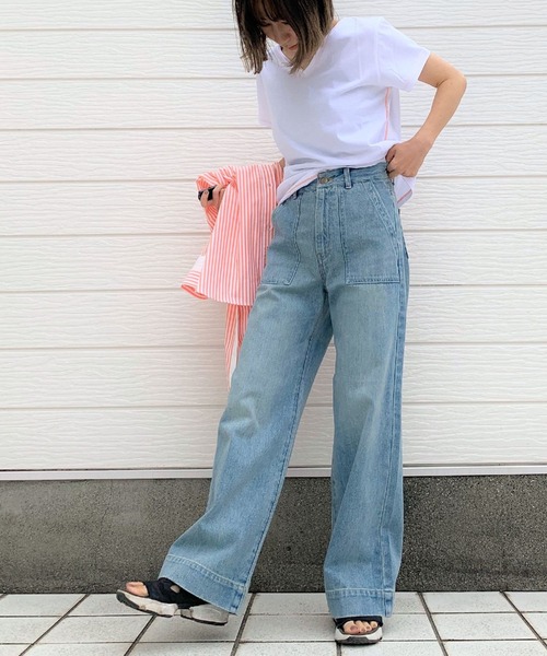 Q（キュー）の「デイリー半袖T（Tシャツ/カットソー・レディース・ホワイト/ブラック・MEDIUM）」の3枚目の写真