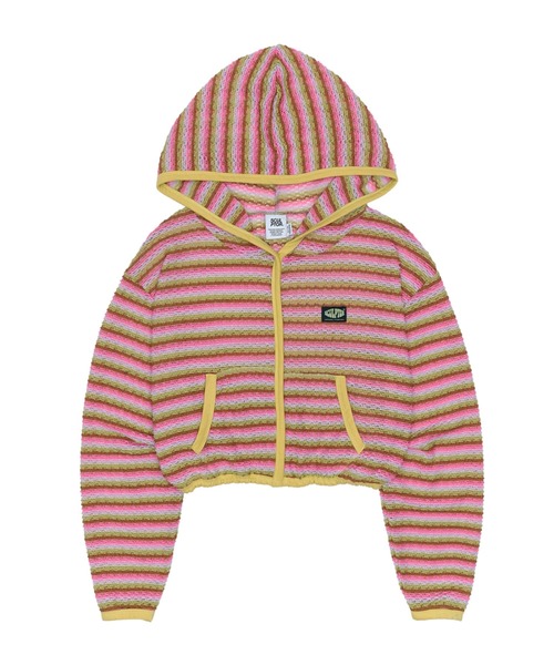 SCULPTOR（スカルプター）の「Stripe Knit Hoodie/ストライプニットフーディー（カーディガン/ボレロ・レディース・グリーン/ピンク/パープル・ONE SIZE）」の16枚目の写真