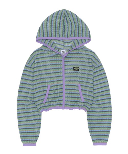 SCULPTOR（スカルプター）の「Stripe Knit Hoodie/ストライプニットフーディー（カーディガン/ボレロ・レディース・グリーン/ピンク/パープル・ONE SIZE）」の19枚目の写真