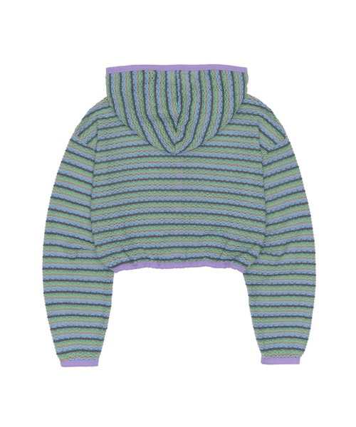 SCULPTOR（スカルプター）の「Stripe Knit Hoodie/ストライプニットフーディー（カーディガン/ボレロ・レディース・グリーン/ピンク/パープル・ONE SIZE）」の17枚目の写真