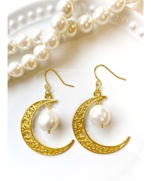 【MUURABBTI】お月様のプリンセスパールピアス(MA)