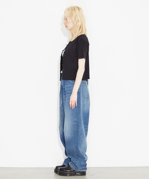 X-girl（エックスガール）の「2WAY S/S CARDIGAN（カーディガン/ボレロ・レディース・ホワイト/ブラック/ダークグリーン・S/M）」の5枚目の写真