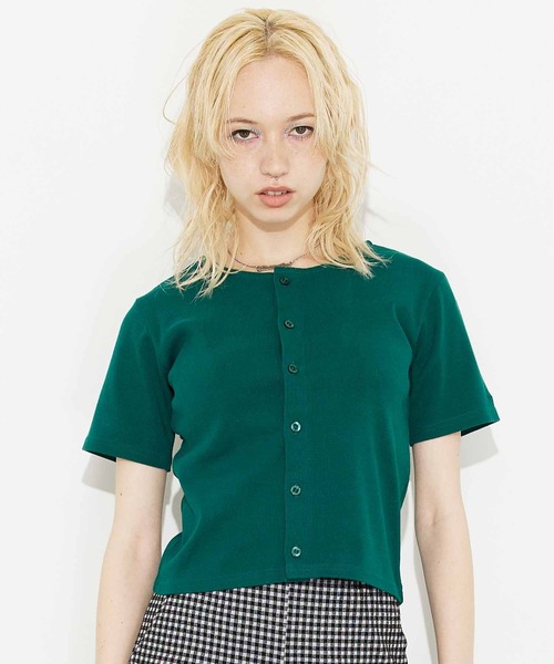 X-girl（エックスガール）の「2WAY S/S CARDIGAN（カーディガン/ボレロ・レディース・ホワイト/ブラック/ダークグリーン・S/M）」の11枚目の写真