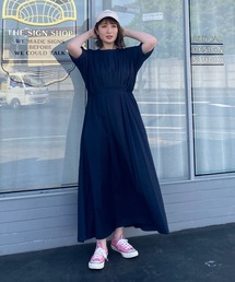 ウエストタックギャザーワンピース