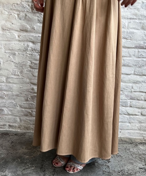 Doux archives（ドゥアルシーヴ）の「ウエストタックギャザーワンピース（ワンピース・レディース・ネイビー/キャメル・FREE）」の22枚目の写真