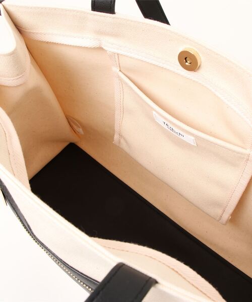 Te chichi TERRASSE（テチチテラス）の「キャンバス合皮コンビトートバッグ（トートバッグ・レディース・ブラウン/ブラック・ﾌﾘ-）」の4枚目の写真