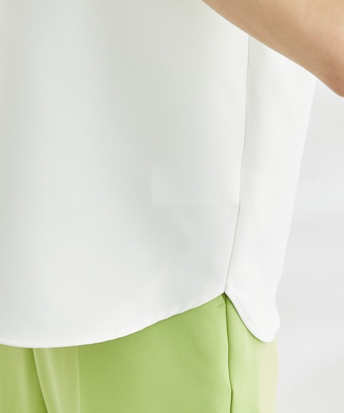ROPE' PICNIC（ロペピクニック）の「【360°ウルトラストレッチ】セットアップ対応/フロントホックハーフスリーブブラウス（シャツ/ブラウス・レディース・ホワイト/ブラック/ネイビー/ブルー/ライトグリーン/イエロー系その他3・40/38）」の21枚目の写真