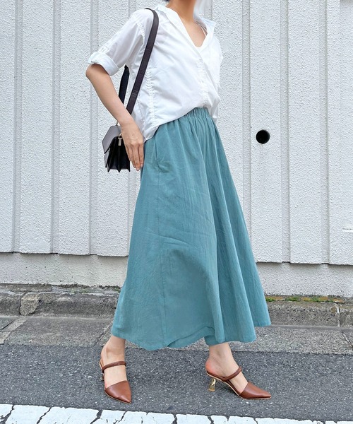 Jewelobe（ジュエローブ）の「ルーズガウチョイージーパンツ（その他パンツ・レディース・ブラック/ベージュ/イエロー/オレンジ/ブルー/ブラック×ホワイト・FREE）」の7枚目の写真