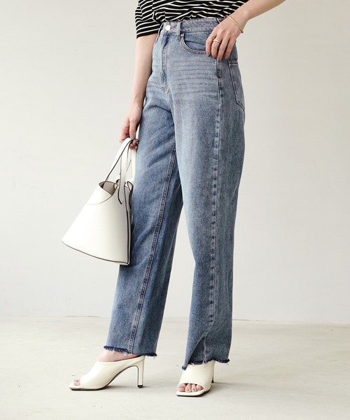 IAMUSE(アイアミューズ)の「【IAMUSE】ハイウエストデニムパンツ S0675(デニムパンツ・レディース・グレー/ライトブルー/オフホワイト/ブルー・S/M)」の5枚目の写真