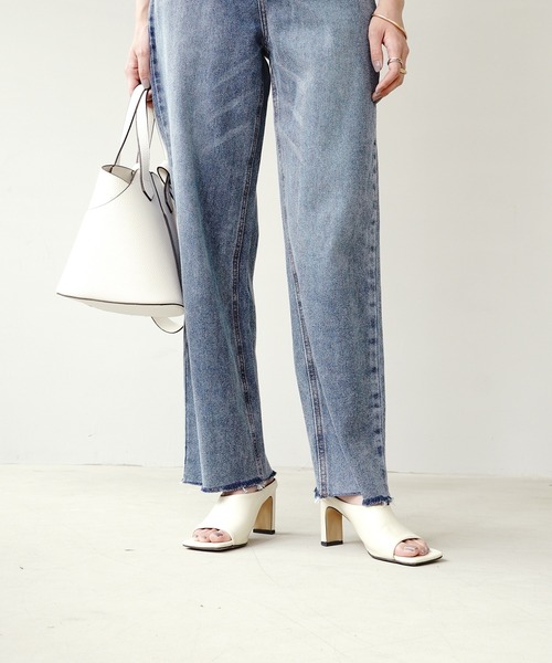 IAMUSE(アイアミューズ)の「【IAMUSE】ハイウエストデニムパンツ S0675(デニムパンツ・レディース・グレー/ライトブルー/オフホワイト/ブルー・S/M)」の9枚目の写真