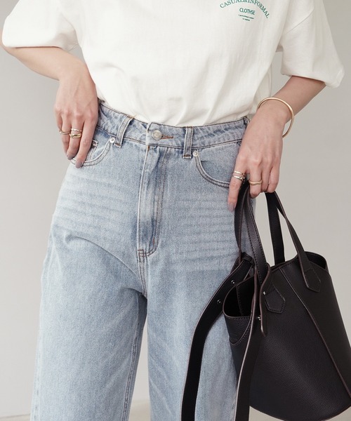 IAMUSE(アイアミューズ)の「【IAMUSE】ハイウエストデニムパンツ S0675(デニムパンツ・レディース・グレー/ライトブルー/オフホワイト/ブルー・S/M)」の13枚目の写真