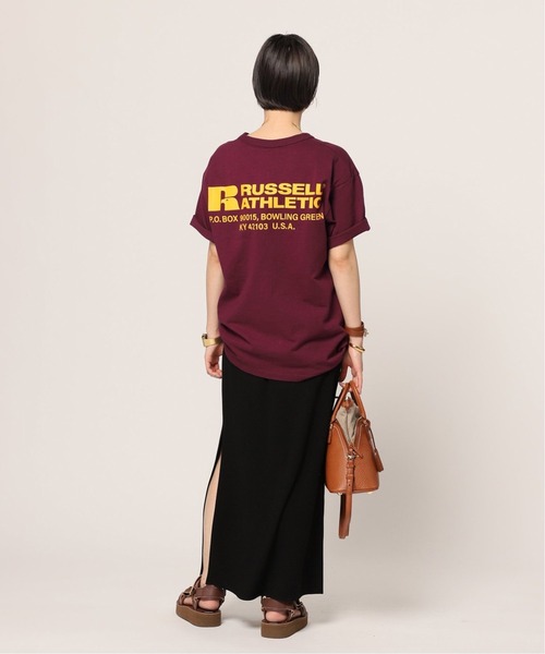 AP STUDIO（エーピーストゥディオ）の「【RUSSELL ATHLETIC】Authentic Amercan Sport Tシャツ（Tシャツ/カットソー・レディース・ホワイト/ボルドー・FREE）」の7枚目の写真