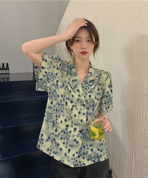 .KOM(ドットコム)の「A'GEM/9 × .kom『.kom/ドットケーオーエム』ボタニカル シャツジャケット(シャツ/ブラウス・レディース・グレー/グリーン・S/M)」の15枚目の写真
