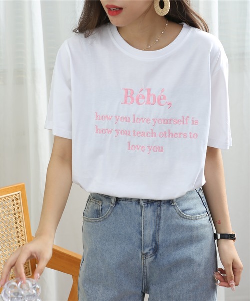 MAISON DE THERESE(メゾン ド テレーズ)の「ロゴ刺繍クルーネックTシャツ(Tシャツ/カットソー・レディース・ブラック/グレー/ホワイト・FREE)」の5枚目の写真
