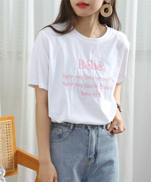 MAISON DE THERESE(メゾン ド テレーズ)の「ロゴ刺繍クルーネックTシャツ(Tシャツ/カットソー・レディース・ブラック/グレー/ホワイト・FREE)」の6枚目の写真
