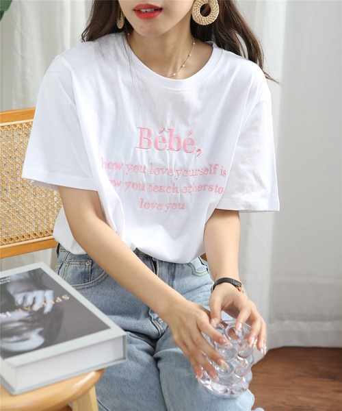 MAISON DE THERESE(メゾン ド テレーズ)の「ロゴ刺繍クルーネックTシャツ(Tシャツ/カットソー・レディース・ブラック/グレー/ホワイト・FREE)」の8枚目の写真