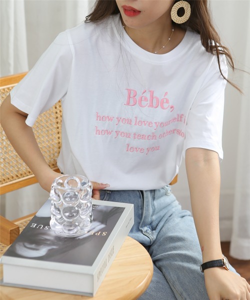 MAISON DE THERESE(メゾン ド テレーズ)の「ロゴ刺繍クルーネックTシャツ(Tシャツ/カットソー・レディース・ブラック/グレー/ホワイト・FREE)」の10枚目の写真