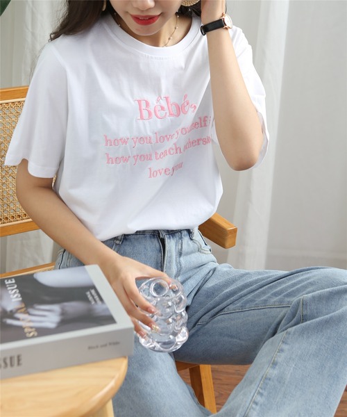 MAISON DE THERESE(メゾン ド テレーズ)の「ロゴ刺繍クルーネックTシャツ(Tシャツ/カットソー・レディース・ブラック/グレー/ホワイト・FREE)」の11枚目の写真