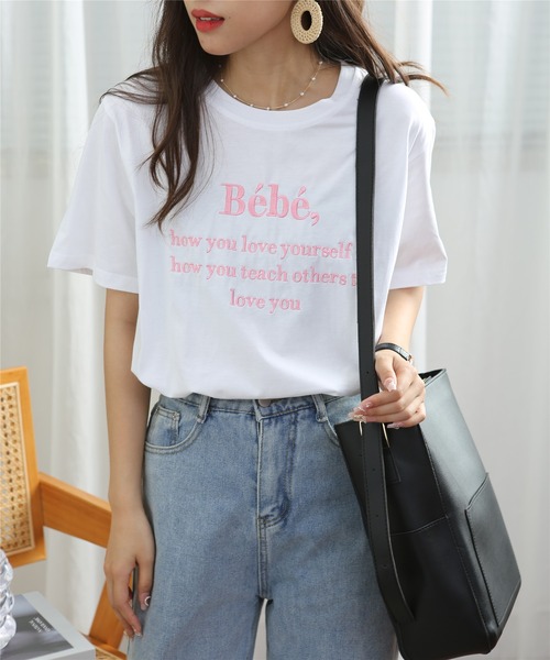 MAISON DE THERESE(メゾン ド テレーズ)の「ロゴ刺繍クルーネックTシャツ(Tシャツ/カットソー・レディース・ブラック/グレー/ホワイト・FREE)」の13枚目の写真